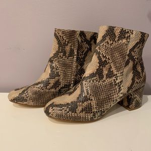 Snake skin booties